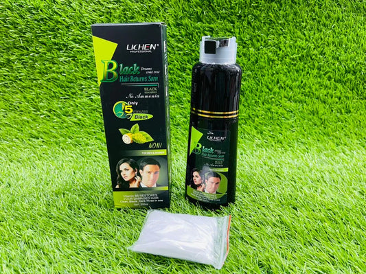 Lichen Black and Brown Hair Color Shampoo For Men and Women (200ml)